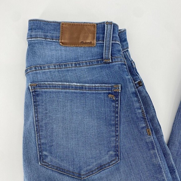 Madewell Size 28T Distressed 9” High Rise Skinny Raw Hem Blue Jeans - Picture 14 of 14